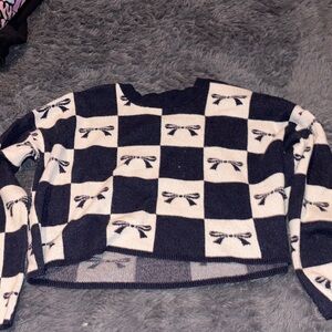 Sincerely Jules Navy and Cream Knit Sweater